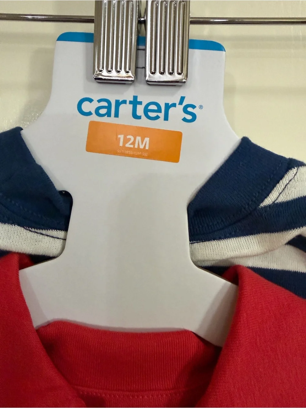 Carter's 3 Piece Set Red Polo Baby Boy Shirt & Navy Crab Shorts Set - 12M(172)